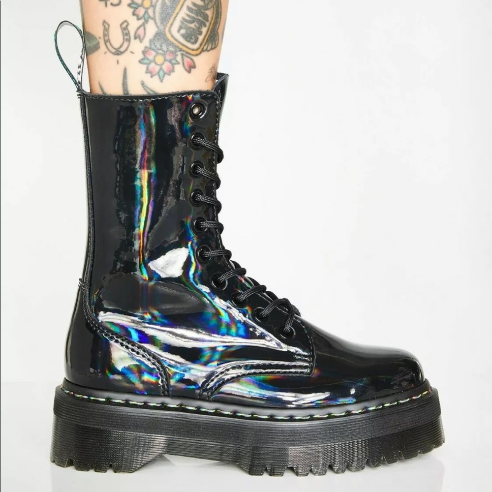 Dr Marten Jadon 10 Eye Hi Rainbow Platform 8 NWOT